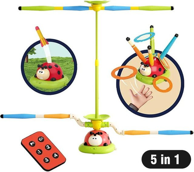 Linyi toy car Marienkäfer Ring Spielzeug, 5-in-1, mit musikalischem Sprung und Ringwurfspiel, ab 3 Jahre - Bild 1
