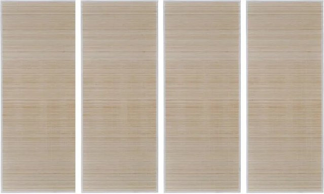 4er-Set vidaXL Läufer aus Bambus und Polypropylen, beige, gestreift, rechteckig, B: 120 cm, L: 180 cm - Bild 1