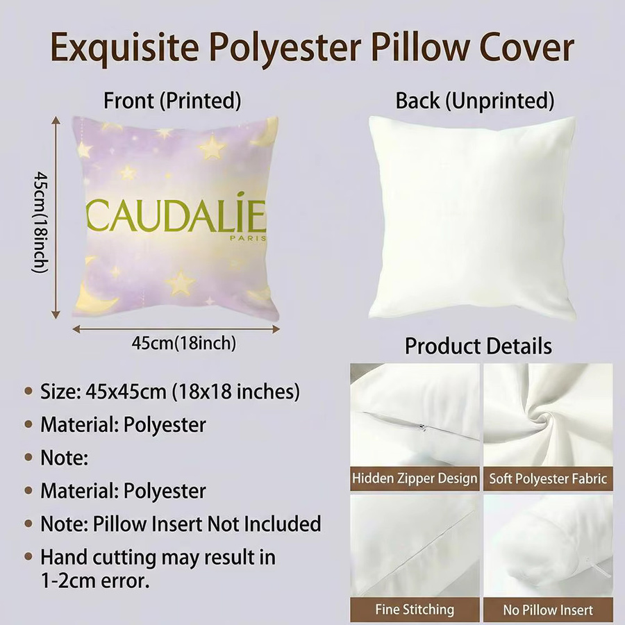 Caudalie Kissenbezug Set 4-teilig mit Grafik-Design in Weiß - Bild 2