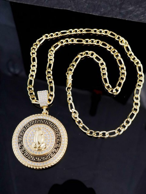 Lucky Star Jewelry Roulette-Anhänger, Messing, Gold, Zirkonia, Unisex, 60 cm - Bild 1