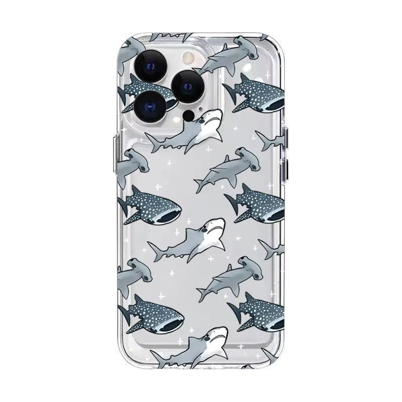 Stoßfeste iPhone Handyhülle mit Sommer Ozean Hai und Delphin Design für iPhone 7 bis iPhone 16 Pro Max - Bild 6