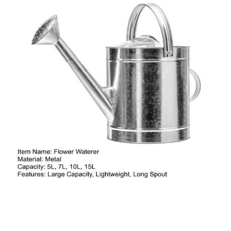 Yousheng Edelstahl Gießkanne in Silber mit langem Ausguss, 7l - Bild 2