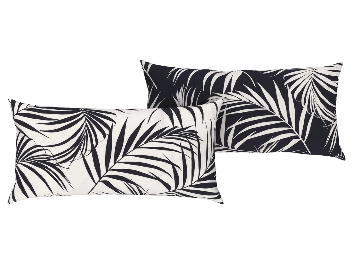 LIVARNO HOME Kissenbezug Edel-Renforcé aus Baumwolle mit Palmen-Motiv, Multicolor, B/T: 80 x 40 cm - Bild 2