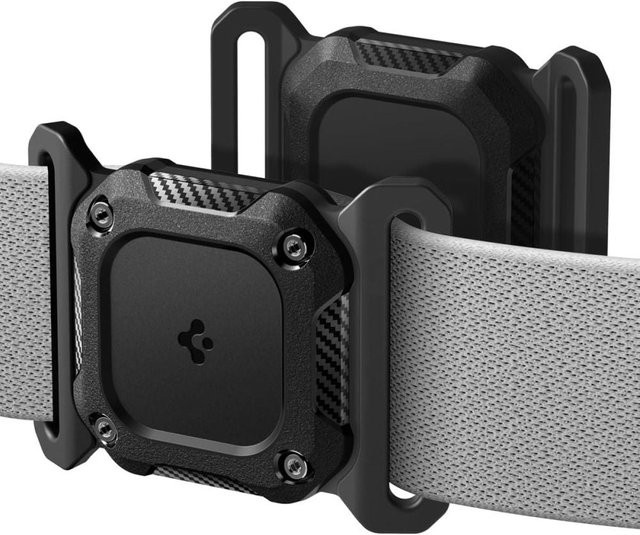 Spigen Tough Armor Halterung für Apple AirTag am Haustierhalsband, Schwarz, ACS09780 - Bild 1