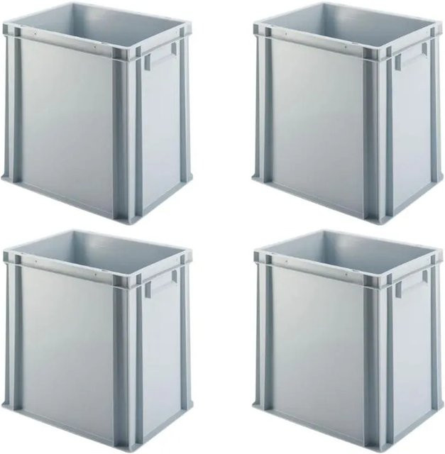 PROREGAL SuperSparSet 4x Eurobox Transportboxen mit geschlossenem Griff, Grau, H x B x T: 40 x 30 x 40 cm - Bild 1