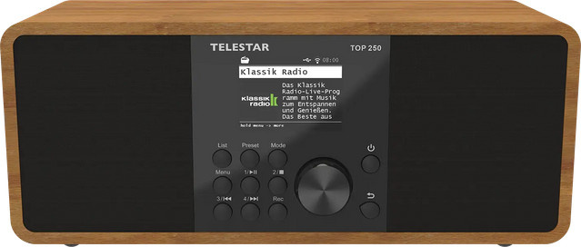 Telestar TOP 250 Internetradio aus Holz mit DAB+, UKW, WLAN und Bluetooth in Braun - Bild 1