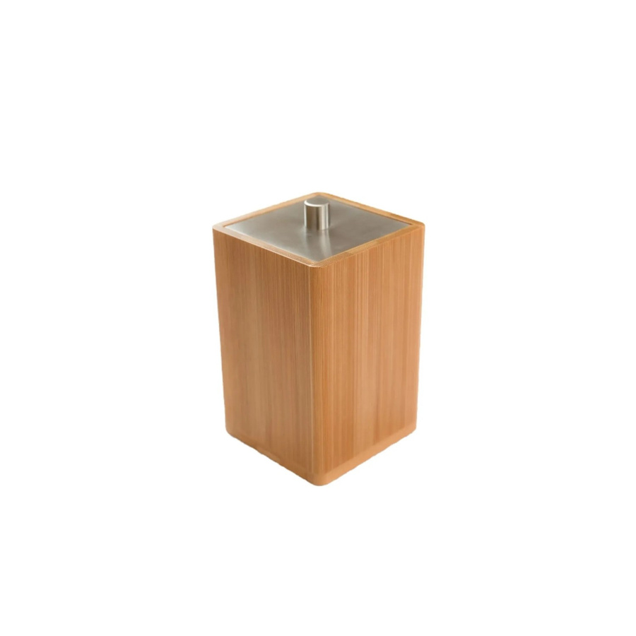 Bagnoxx Wattepad Aufbewahrung aus Bambus in Braun, B/T/H: 7,6 x 7,6 x 11 cm - Bild 2