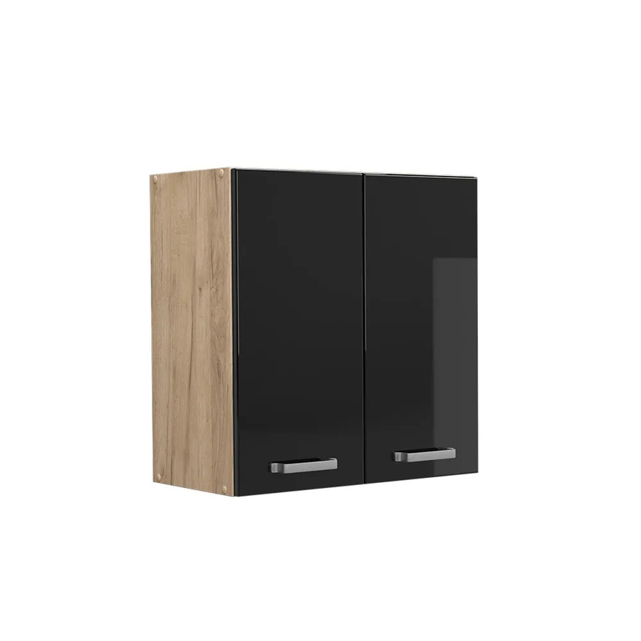 Vicco R-Line Hängeschrank Küchenschrank in Schwarz und Eiche mit Goldakzenten, Breite: 60 cm, Höhe: 60 cm, Tiefe: 31 cm - Bild 3
