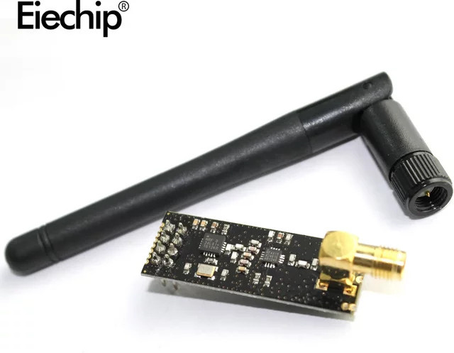NRF24L01 PA LNA Funkmodul mit Antenne für Arduino, 2,4 GHz kabellose Übertragung mit 1000 Meter Reichweite, Schwarz - Bild 1