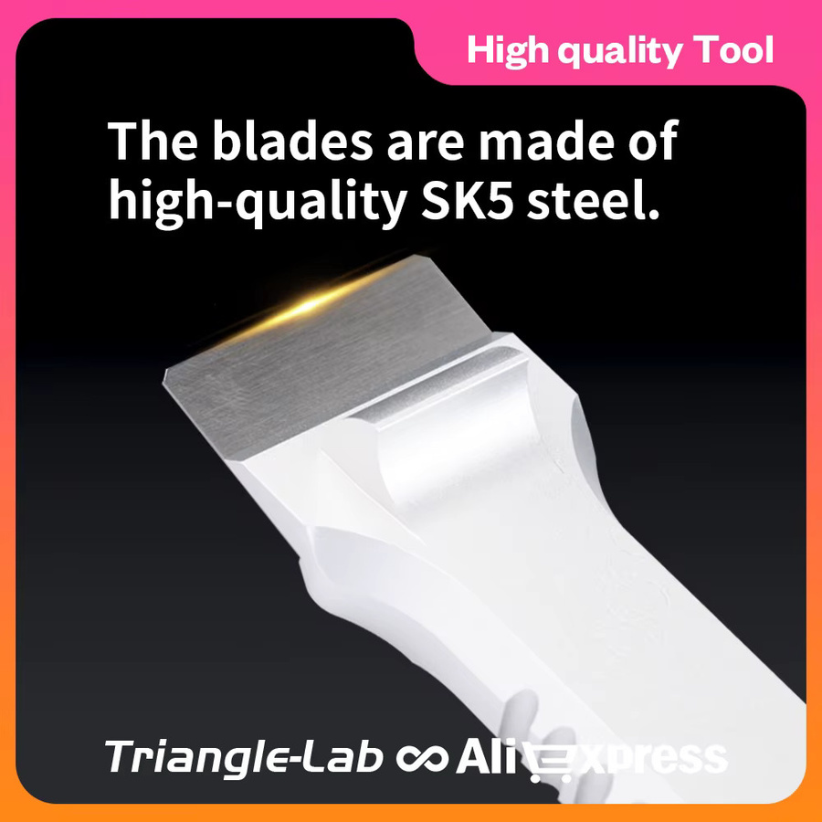 Trianglelab Ganzmetall-Heizbett-Reinigungsschaber-Set aus SK5-Stahl für 3D-Drucker kompatibel mit Bambu Lab, Creality und Voron - Bild 2