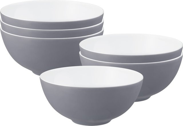 Seltmann Weiden Life Fashion Salatgeschirr aus Keramik, 6er Set, Weiß, Durchmesser: 21 cm - Bild 1