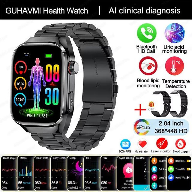 Xiaomi Smartwatch für Herren mit EKG, PPG, Blutdruckmessung und Bluetooth-Anruf in Black Steel - Bild 1