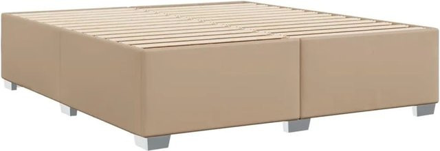 vidaXL Bettgestell aus Kunstleder und Holz in Cappuccino-Braun, B/T: 200 x 200 cm - Bild 1