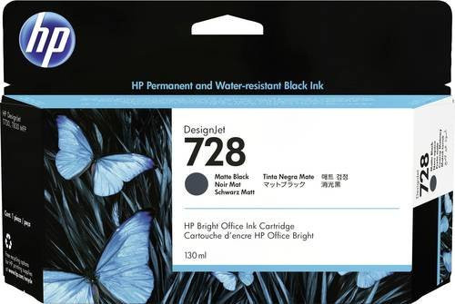 HP Original DesignJet 728 Tintenpatrone Schwarz Matt 130 ml für DesignJet T830 3WX25A - Bild 2
