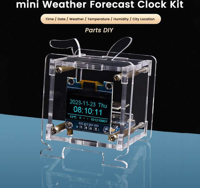 diymore ESP8266 DIY Digitaluhr Kit mit 0,96 Zoll Display als Mini Wetteruhr und WIFI Wetterstation zum Löten - Bild 1