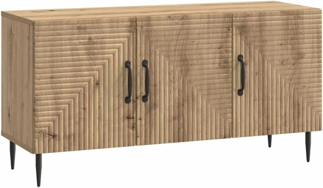 vidaXL TV-Schrank Artisan-Eiche in Braun, Modernes Design aus Holzwerkstoff und Metall, B/T/H: 99 x 34,5 x 50 cm - Bild 1
