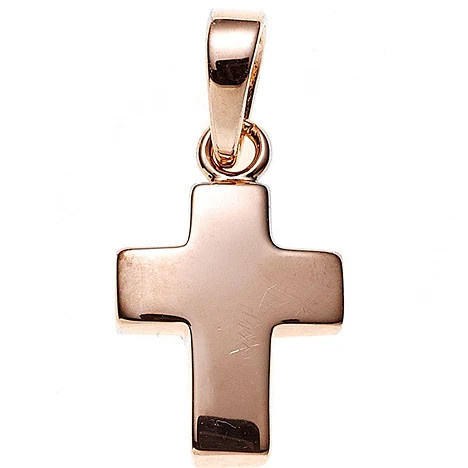 Colfem Anhänger Kreuz, 925 Sterling Silber, rotgold vergoldet, Unisex - Bild 1