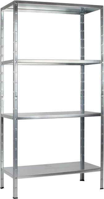 Schulte Regalwelt Steck-Grundregal verzinkt in Silber, B/T/H: 180 x 40 x 100 cm - Bild 1