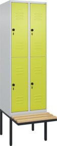 C+P Doppelstock-Spind Classic PLUS Sitzbank mit 2 Abteilen aus Buche-Hartholz, B/T/H: 212 x 60 x 81,5 cm - Bild 1