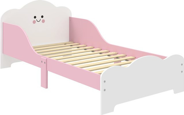 AIYAPLAY Kinderbett mit Rausfallschutz und Lattenrost in Rosa, B/T: 140 x 70 cm