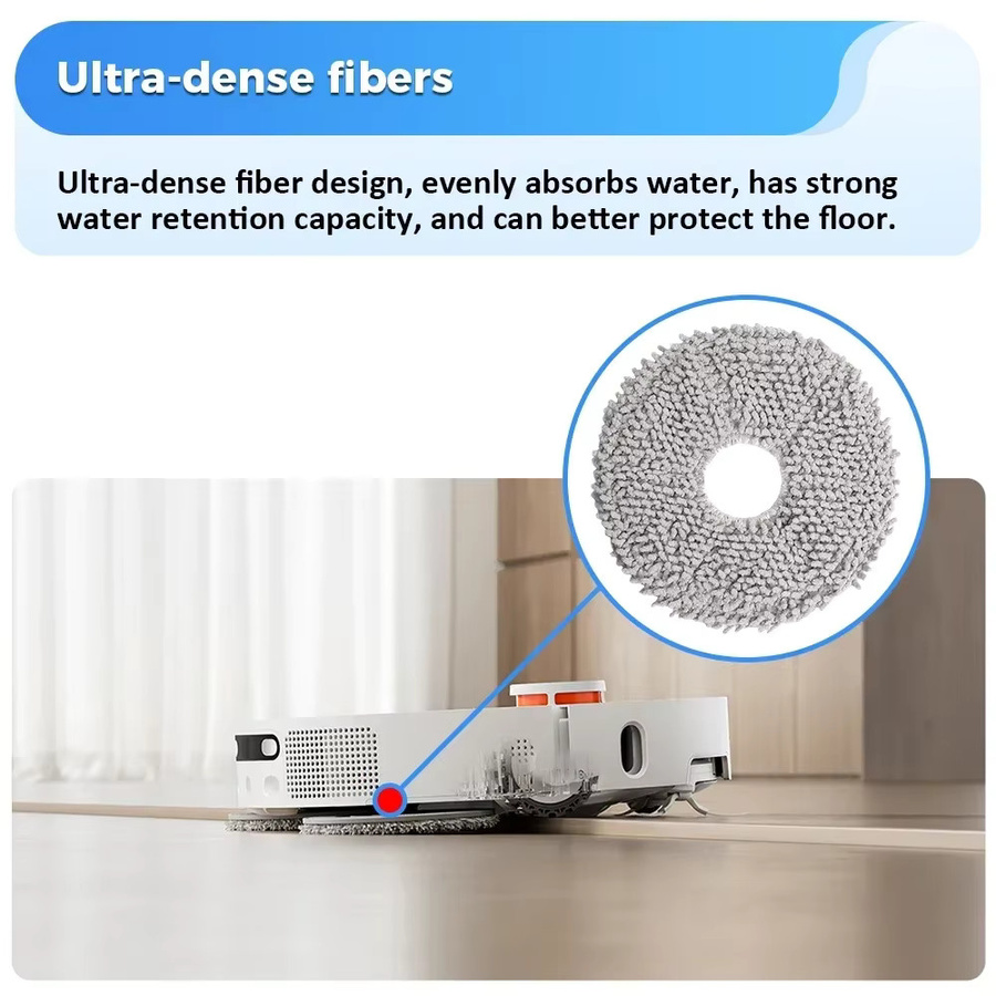 Staubbeutel und Mopp Pads Kit für Dreame L10 Ultra, L20 Ultra, L30 Ultra sowie Xiaomi X20 Plus, X20 Max, X10 Plus und Mijia M30S, M40 in Weiß - Bild 2
