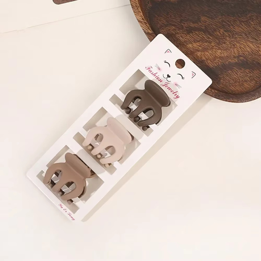 Haarclip Set, 3 Teile, Kaffee Farbe, Matt, Geometrisch, Damen - Bild 4