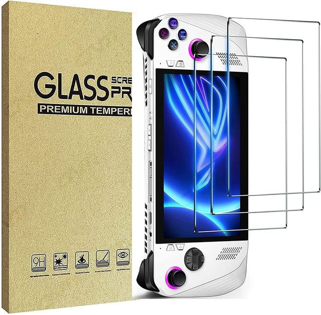 2/3er Set gehärtete Glas Schutzfolie für Asus ROG Ally, transparent, Displayschutz mit gebogener Kante und Anti-Scratch-Funktion - Bild 1