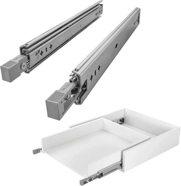 SO-TECH Schwerlastauszug VarioSlide KV2-100-H53-L1000-EH Schubladenschiene mit Lock In Out Einrastfunktion und grauem Hebel, Belastbar bis 100 kg, Länge: 1000 mm - Bild 1