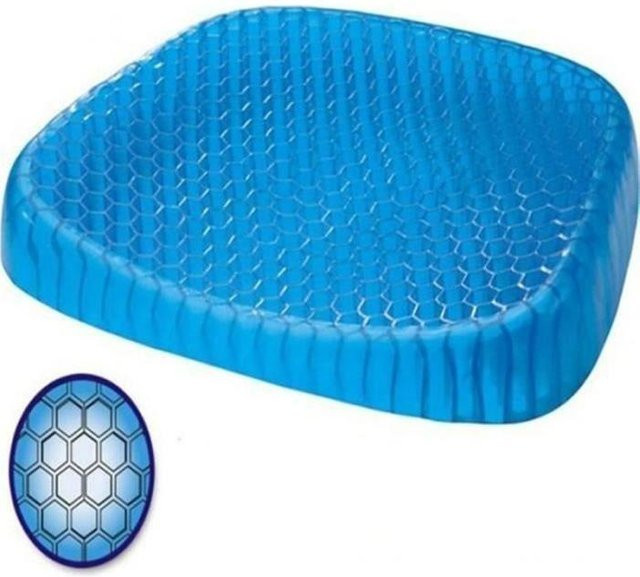 Orthopädisches Stuhlkissen STEL ORA in Blau mit Gel-Foam und konturierter Form - Bild 1