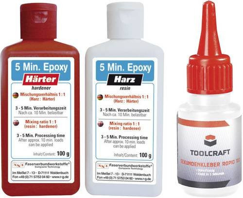 TOOLCRAFT Sekundenkleber Epoxy Set in Multicolour - Bild 1