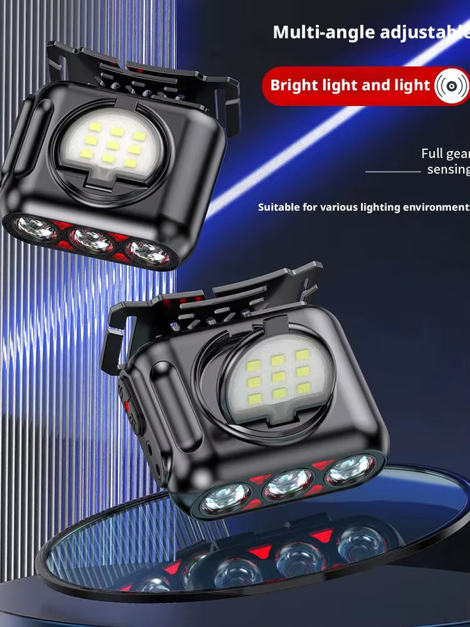 ESMARTER LED-Stirnlampe mit wiederaufladbarer Lithiumbatterie in Schwarz - Bild 6