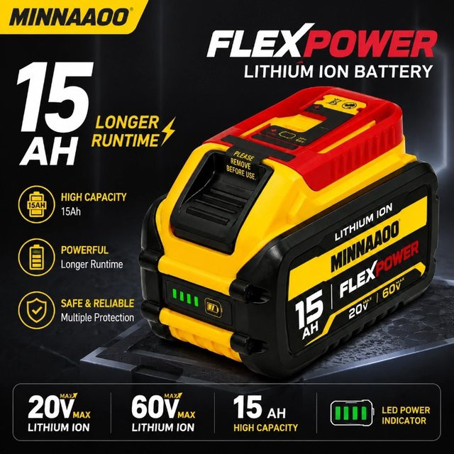 Dewalt 20V MAX Lithium-Ionen Akkupack 15Ah in Gelb - Bild 1