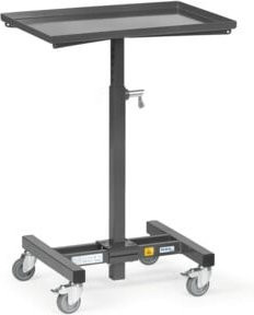 Fetra ESD-Materialständer 1890 aus Stahl in Grau, höhenverstellbar mit Rollen, B/T/H: 40,5 x 60,5 x 72,0-99,5 cm - Bild 1
