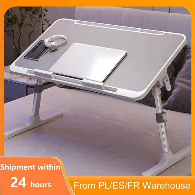 HGTUGO Klappbarer Laptop-Tisch in Grau mit höhenverstellbarer Arbeitsfläche und ergonomischem Design für Bett und Sofa - Bild 1