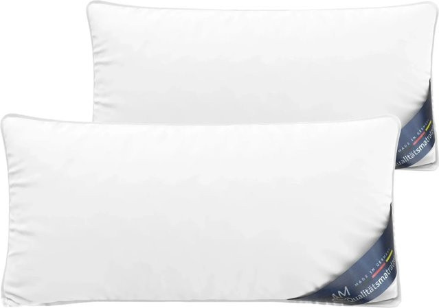 AM Qualitätsmatratzen Premium Mikrofaser Kopfkissen 2er Set mit Sensofill Füllung in Weiß, B x H: 40 x 80 cm - Bild 1