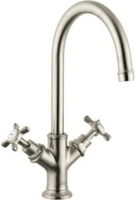 Hansgrohe Axor Montreux Zwei-Griff-Waschtischarmatur in gebürstetem Nickel mit schwenkbarem Auslauf und Pop-up-Abfluss - Bild 1