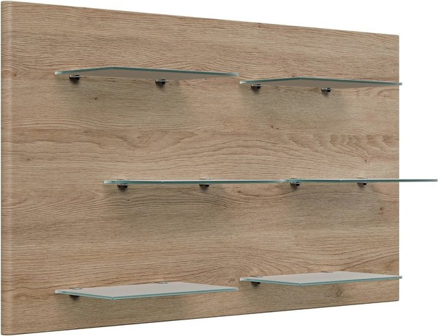 Posseik Wandregal Elite mit 6 Glasablagen in Eiche, Breite: 104 cm, Tiefe: 60 cm - Bild 1