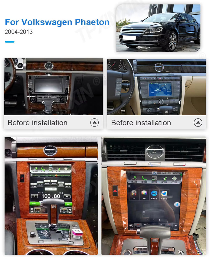Aotsr Android Auto Multimedia System mit GPS Navigation und Carplay für VW Phaeton 2008-2013 - Bild 2