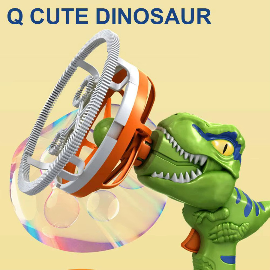 Kmoist Dinosaurier Seifenblasenpistole, Elektrisch, mit Licht und Sound, Blau - Bild 2