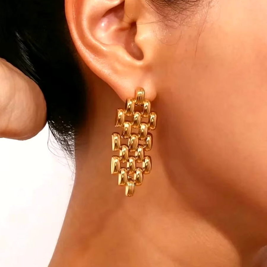 Mariasz Statement-Ohrringe, Edelstahl, Gold, Damen, Vintage - Bild 4