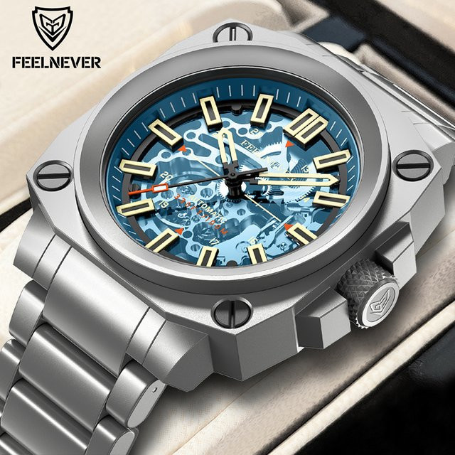 FeelNever Automatikuhr, Tourbillon, Edelstahl, Blau, Herren - Bild 1