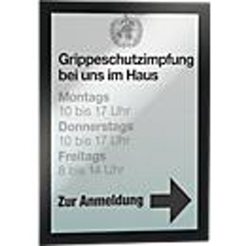 Durable Inforahmen Duraframe DIN A4 mit aufklappbarer Front für Wandmontage, 10 Stück, schwarz - Bild 2