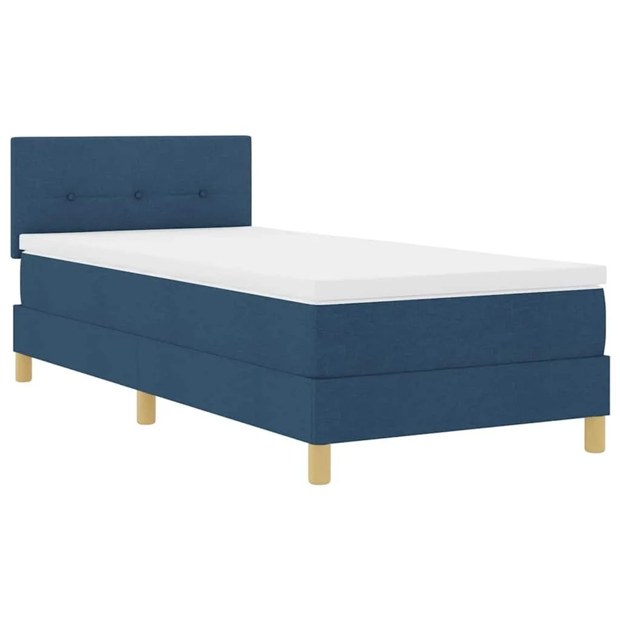 vidaXL LED Boxspringbett mit Matratze in Blau, Hybrid-Matratze, mit USB-Ladeanschluss und Unterbettbeleuchtung, B/T: 160 x 200 cm - Bild 2