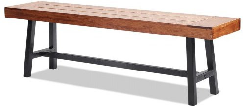 VEVOR Gartenbank aus Holz und Eisen in Braun, B/T/H: 160 x 48,2 x 36,5 cm - Bild 1