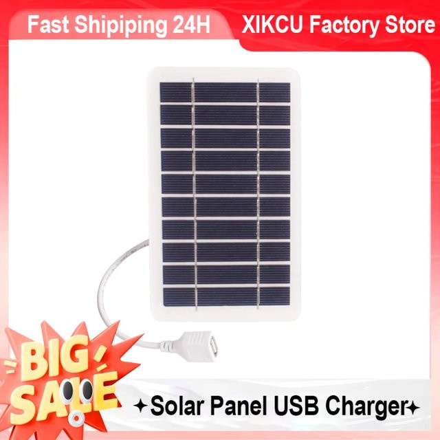 XIKCU Tragbares Solarpanel-Ladegerät mit USB-A und USB-C für Outdoor-Reisen und Camping - Bild 1