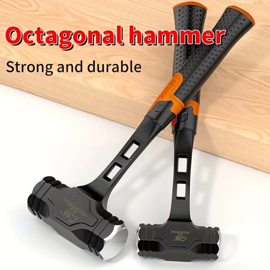 WOZOBUY Achteckiger Hammer aus massivem Eisen mit weichem Griff für Wandentfernungen - Bild 2