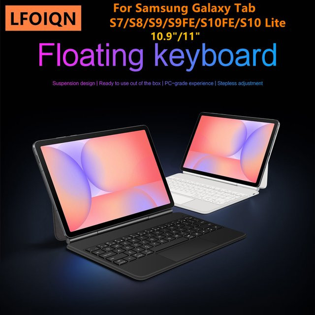 LFOIQN Tastaturhülle für Samsung Galaxy Tab S10 Lite, Tab S9 FE und Tab S8 FE 10.9 Zoll, Farbe: Schwarz - Bild 1