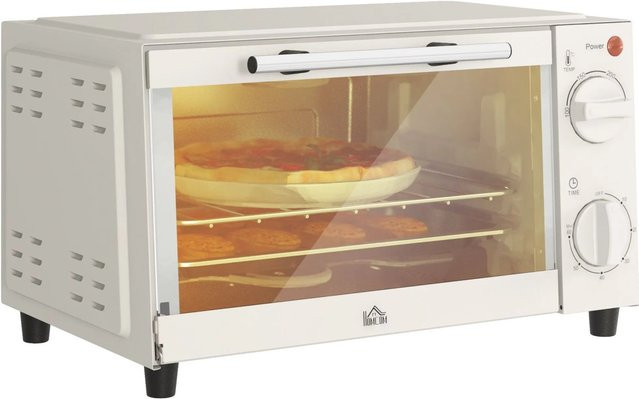HOMCOM Minibackofen aus Edelstahl und Metall in Cremeweiß mit 35l Volumen, Grillfunktion und Ober-/Unterhitze, B/T/H: 24,6 x 35,0 x 20,0 cm - Bild 1