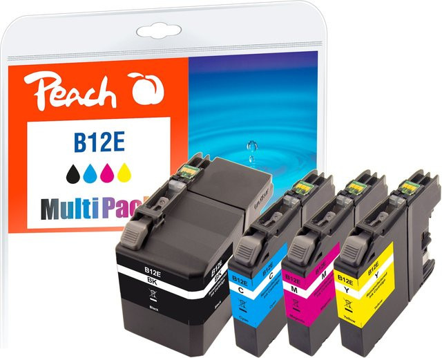 Peach B12 E 4er Set Druckerpatronen Multicolor ersetzt Brother LC-12E für Brother MFC-J6925DW (wiederaufbereitet) - Bild 1
