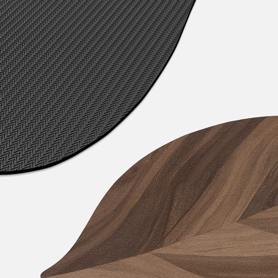VIKAMA Alien Creative Leaf Badezimmer-Bodenmatte in Braun, rund und rutschfest - Bild 3